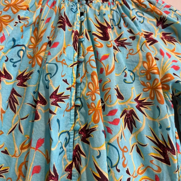 A.L.C Floral Print V-Neck Blouse Long Sleeve Lightweight 2 - Picture 5 of 6